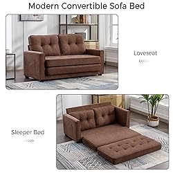 ERYE 3 in 1 Upholstered Futon Sofa Loveseat