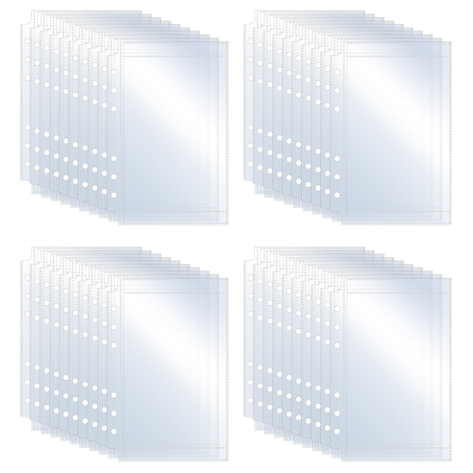 40 Pieces A6 Binder Pockets,Clear Plastic Binder Inserts for Credit Card Photos,Budget Sheet Protector Sleeves with 6 Holes,Waterproof Refill Pockets with Top Loading Paper Protector for 6 Ring Binder