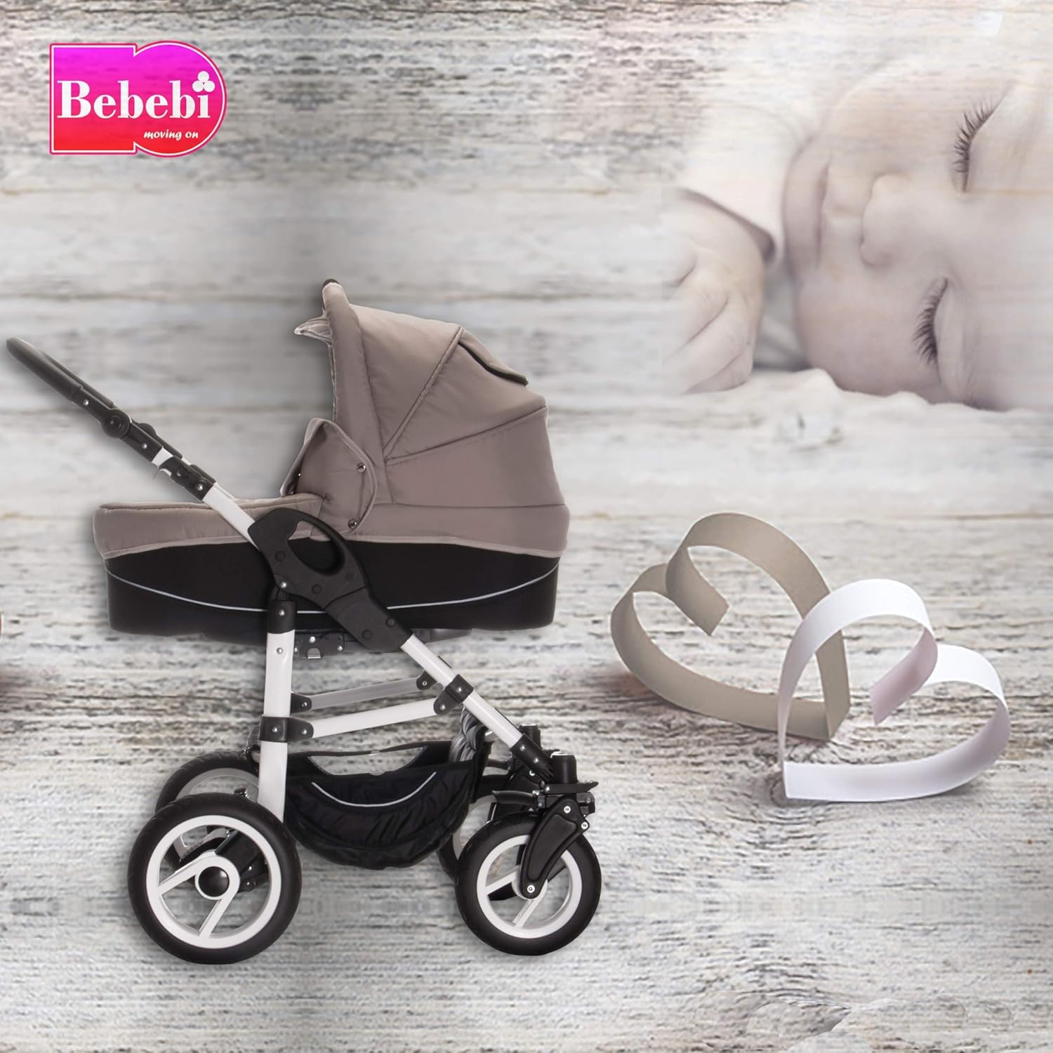 Bebebi Paris - Carrito de bebé 3 en 1, neumáticos de aire beige Seine: Amazon.es: Bebé