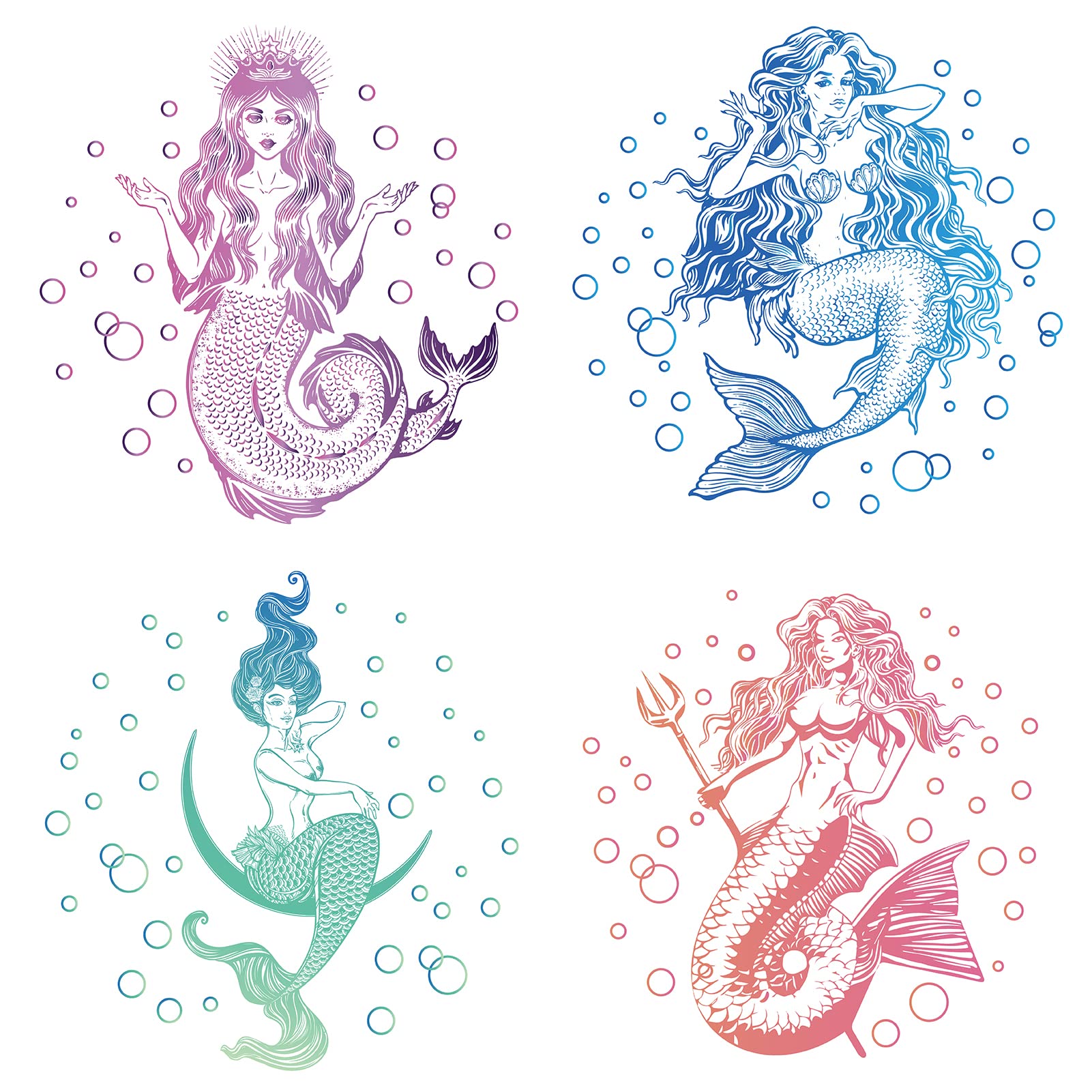 GORGECRAFT 8PCS 6.3" Mermaid Window Decals Static Sea Animal Glass Sliding Door Sticker Clings Anti-Collision Vinyl Film Ocean Bedroom Bathroom Alert Decals for Prevent Stop Birds Dogs Pets Strikes