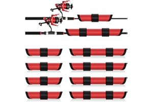 KesaPlan 8 Pack Fishing Lure Covers 6" Lure Wraps for Fishing Rod Hook Cover Bait Storage Protector Easily See Bait Glove to Keep Fishermen Safe(Red)