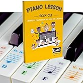 QMG Color Piano and Keyboard Stickers and Complete Color Note Piano Music Lesson and Guide Book