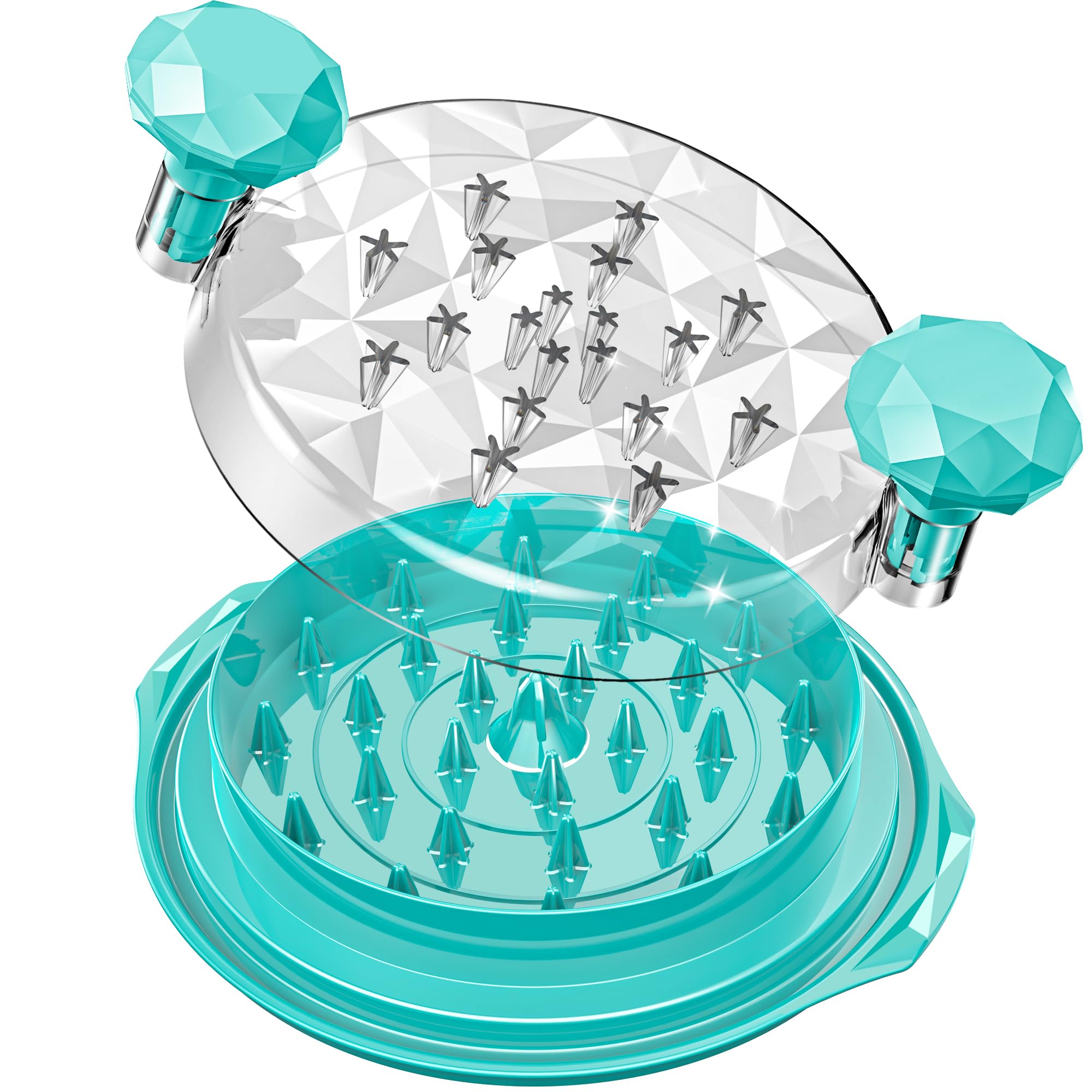 Photo 1 of ***FACTORY SEALED***Chicken Shredder Tool Twist Anti-Slip Chicken Shredder Large Ergonomic Handle Meat Shredder Dishwasher-safe Transparent Lid BPA Free Save Time Chicken Breast Shredder with Brush Blue