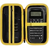 Lebakort Storage Case Compatible with Brother P-Touch PTH110 / PTH111 Pro / PTE110 Portable Monochrome Label Maker (Black+Yellow Zipper Case)