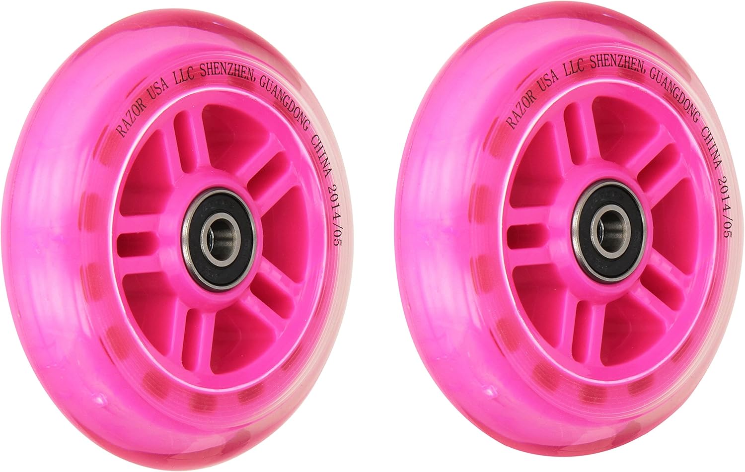 Razor PK A Scooter Series Wheels with Bearings, Set of 2, Pink Amazon