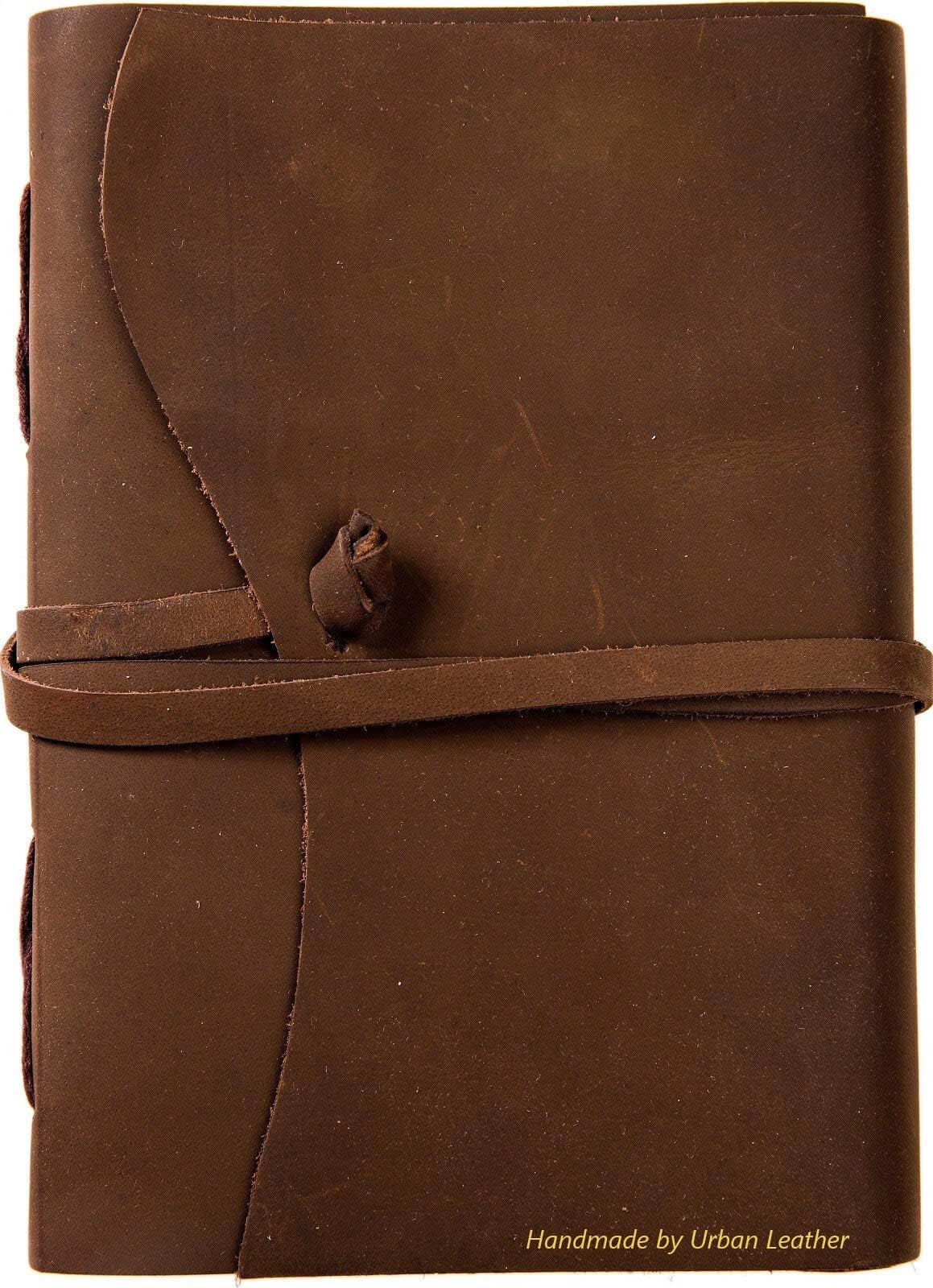 URBAN LEATHER Tree Sun Moon Journal for Men Women, Handmade Vintage Drawing Sketchbook Scrapbook Writing Notebook, Blank Unlined Pages