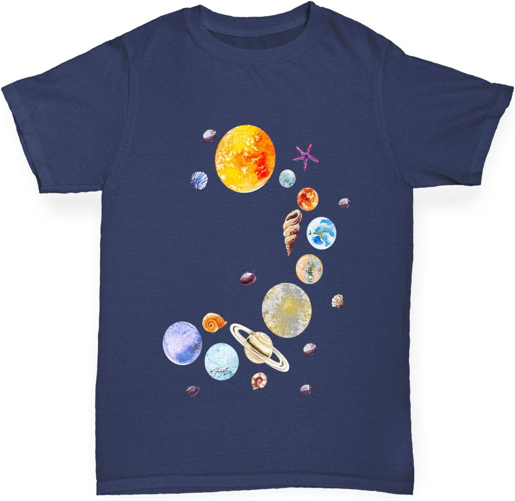 TWISTED ENVY Boy's Seashell Solar System T-Shirt