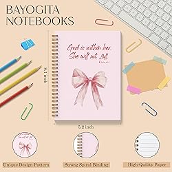 BAYOGITA Pink Coquette Bow Christian Spiral
