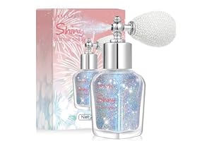 LEMONSAC Hair and Body Glitter Spray, Shimmering Powder Sparkle Powder Makeup, Glitter Loose Sparkle Makeup for Body Highlighter,Festival Prom Rave Accessories (Glint-Rainbow)