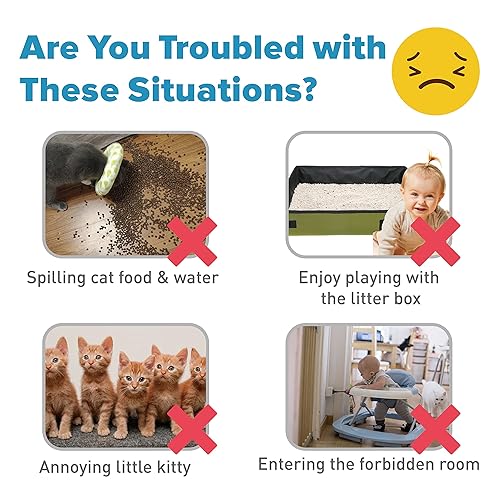 Neobay Adjustable Child Proof Door Lock, Easy Way for Baby Proof Litter Box  While Keep Door Prop Open for Cats