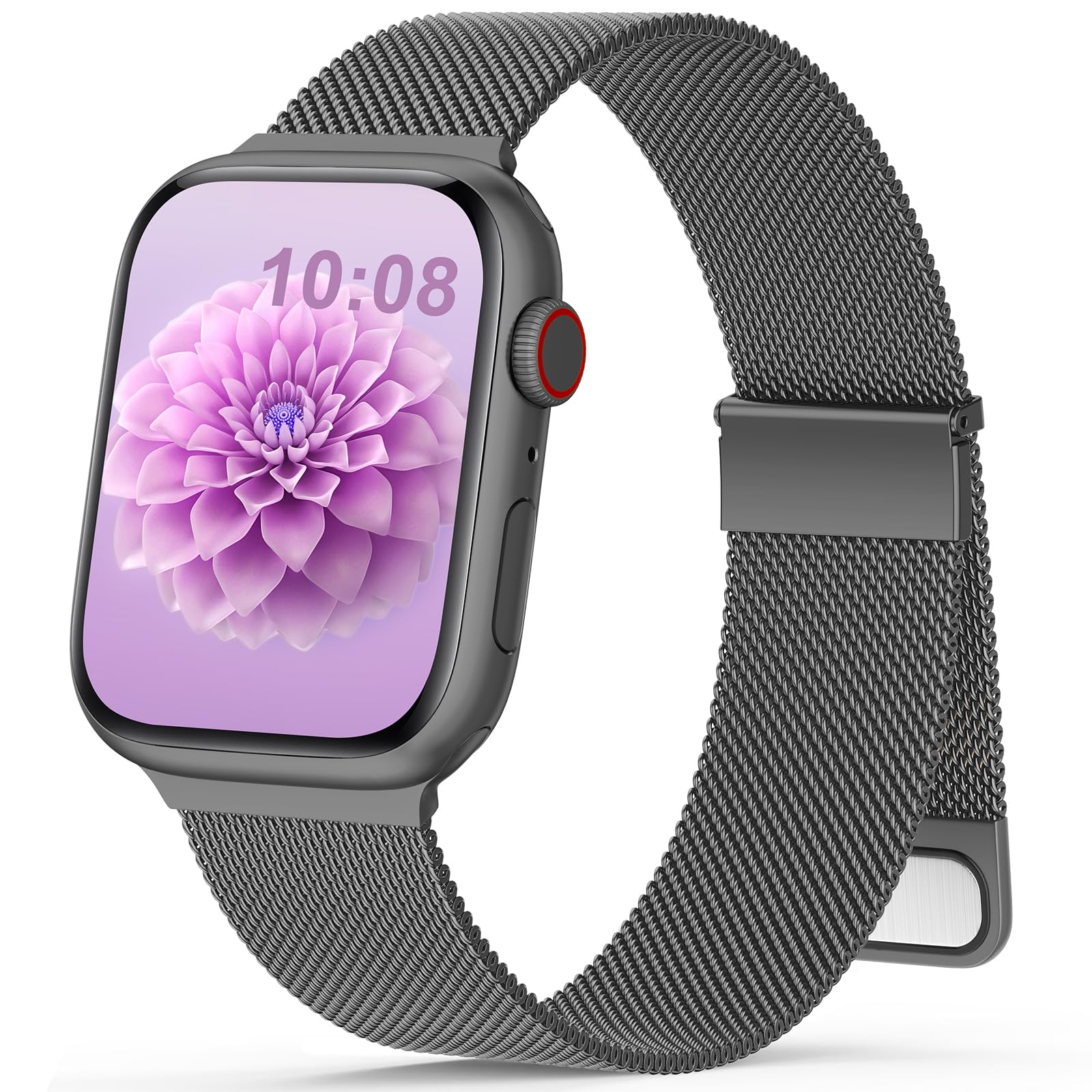 Yoohoo Milanese Loop for Apple Watch Straps 38mm 40mm 41mm 42mm 44mm 45mm 46mm 49mm Women Men,Adjustable Metal Band with Dual Magnetic Clasp for iWatch Series 11 10 9 8 7 6 5 4 3 SE3 Ultra3,Graphite