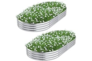 DERYONI Galvanized Raised Garden Bed Kit 2PACK,Planter Raised Beds 8x4x1ft Outdoor for Gardening,Large Raised Planter Box for Vegetables,Fruits,Flowers,Metal Raised Garden Bed