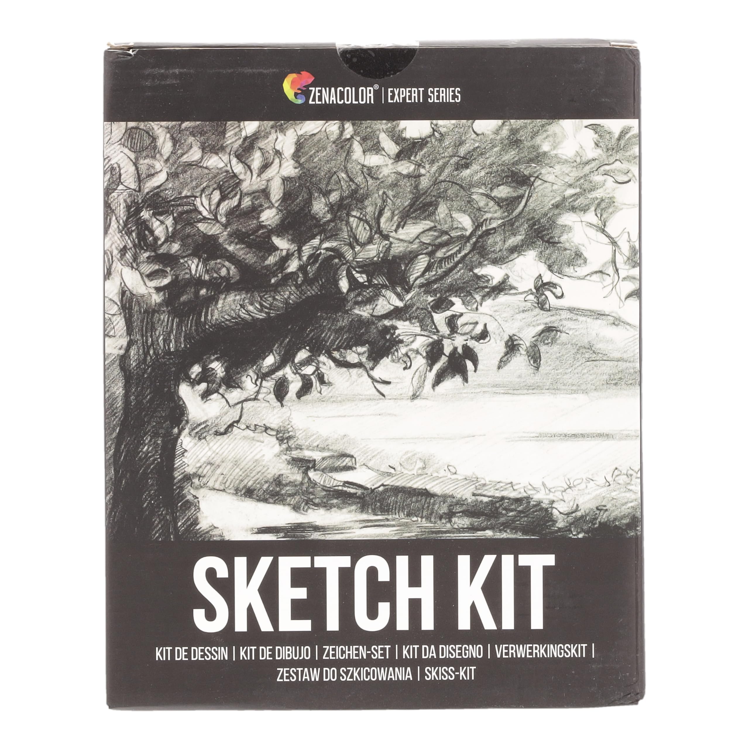 Zenacolor 74 Pack Drawing Kit with Drawing Pencils - Drawing Set for Sketching, Pro Sketch Art Supplies with Sketch Book, Colored, Graphite, Charcoal, Watercolor & Metallic Pencil for Adults and Kids