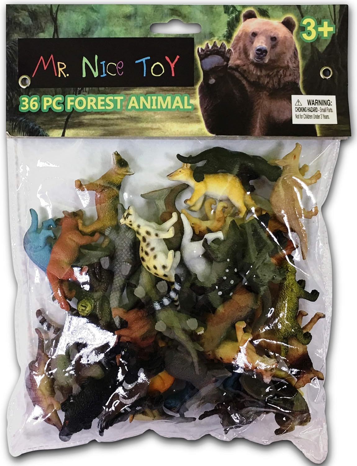 Mr. Nice Toy 36 Piece Forest Animal Set Assortment 1.5" to 3" Figures