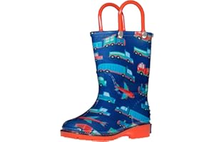 Wildkin Kids Rain Boots – 100% Waterproof with Slip-Resistant Tread & Easy Pull Handles