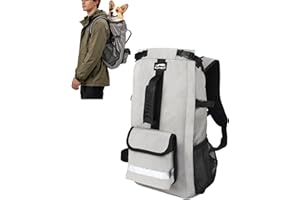 MOYSOON Dog Backpack for Small & Medium Dogs – 4-Layer Safety Pet Carrier with Thick Shoulder Straps, Detachable Waist Bag, Breathable Mesh & Storage Pockets for Travel & Hiking
