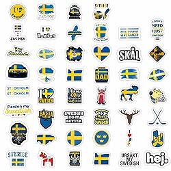 BulbaCraft Swedish Stickers for Water Bottle and