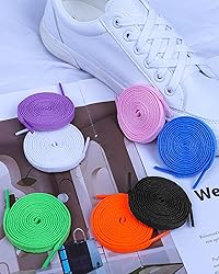 Teskyer 4 Pairs of Flat Shoe Laces, Shoelaces for