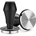 Normcore 58.5mm Espresso Coffee Tamper V4 - Spring Loaded Tamper With Stainless Steel Ripple Base - 15lb / 25lb / 30lbs Replacement Springs - Anodized Aluminum Handle and Stand