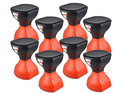 SARANGWARE Pinakin Stool Foldable Red & Black (Pack of 8)