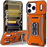 SEFING Orange Case Compatible with iPhone 17 Pro Max with Camera Protection & Stand, with Screen Protector, Military-Grade Drop Shockproof Protection Cover, for i Phone 17 Pro Max