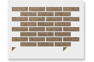 STENCIL REVOLUTION Running Bond Brick Pattern Wall Stencil - Decorate Your Home for Less - Use This Large Wall Stencil to Add a Designer Touch to Your Room!