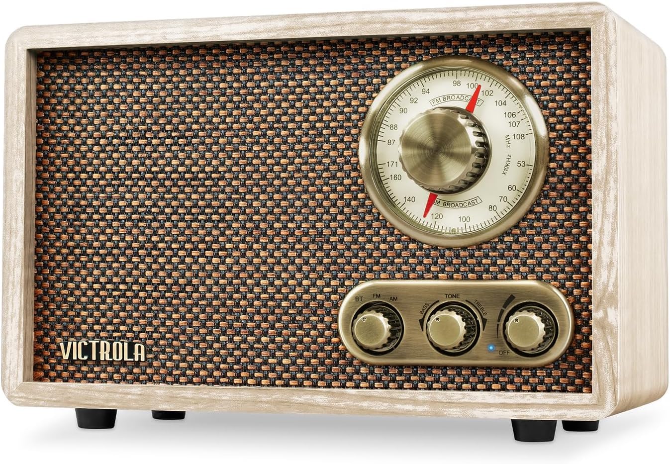 Photo 1 of ***(PARTS ONLY/MAJOR DAMAGE/ NON FUNCTIONAL)***Victrola Willow – Retro Wood Bluetooth Radio with Built-in Speakers: Elegant & Vintage Design, Rotary AM/FM Tuning Dial, Bass & Treble Control, Wireless Streaming (Natural)