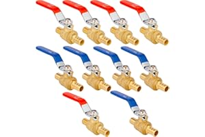 WHK 10 Packs 1/2 Pex Valve Pex Ball Valve 1/2 Inch Shut Off Valve Full Port-1/4 Turn Hot&Cold Handle Certificated