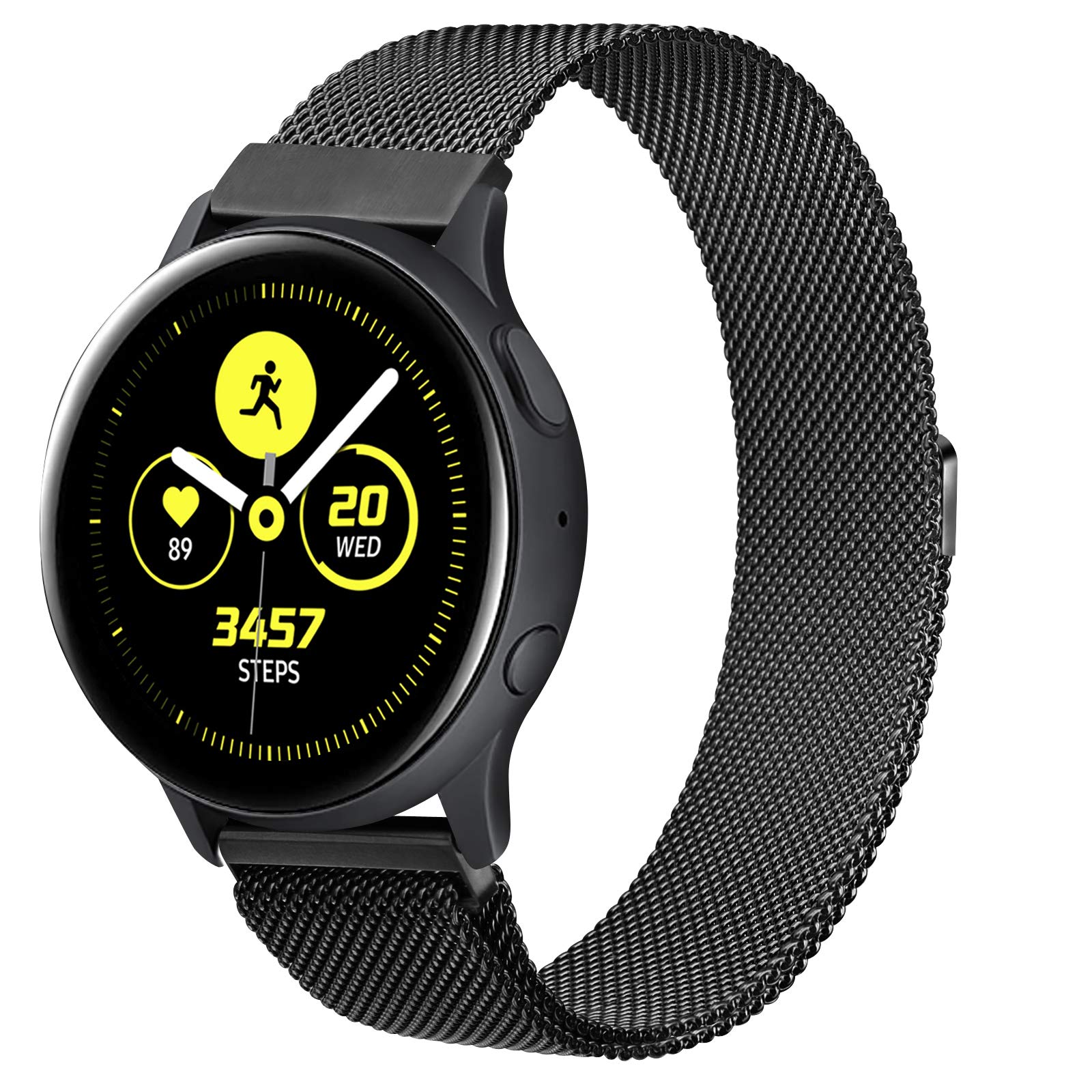 View 1 of **NOT BLACK ITEM IS SILVER**
YILED Metal Bands for Samsung Galaxy Watch Active 2 40mm 44mm / Galaxy Watch Active, 20mm Stainless Steel Mesh Watch Strap for Galaxy Watch 3 41mm / Galaxy Watch 42mm Silver