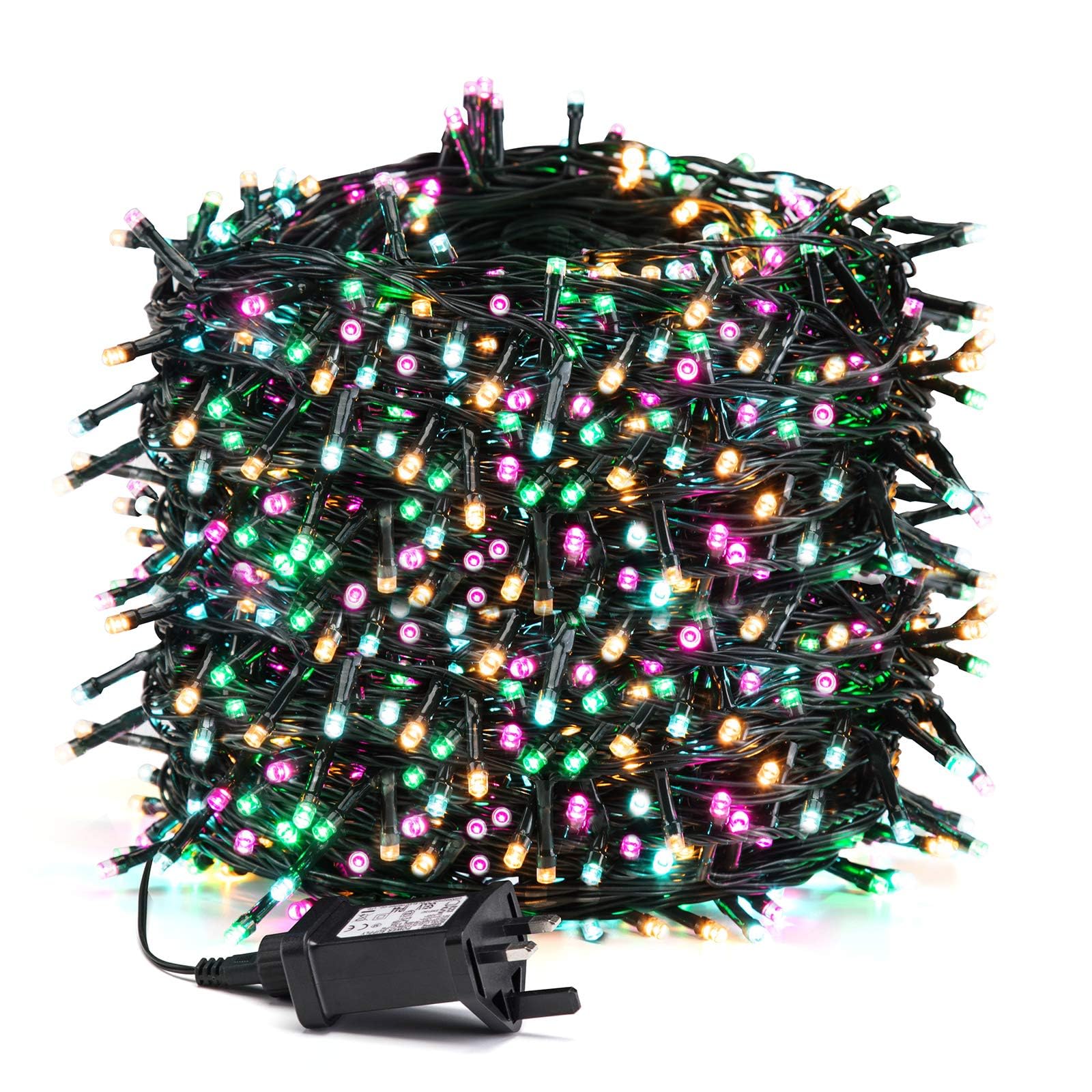 Avoalre Multicoloured Christmas Lights 100M1000LEDs String Lights Christmas Tree Lights 8 Lighting Modes Fairy Lights Plug in IP44 Waterproof for Garden Xmas Wedding Party Decoration Indoor Outdoor