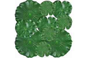WhistenFla 20Pcs Floating Lily Pads for Ponds, Fake Lily Pads, Artificial Lotus Leaves Decorative, 6pcs 8.3in and 6pcs 7in and 8pcs 4in (Total 20pcs)