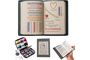 2026 New Embroidery Stitch Book Kit & Complete 86-PCS Embroidery Kit,All-in-One Embroidery Book with 106 Patterns, Tools & Tu