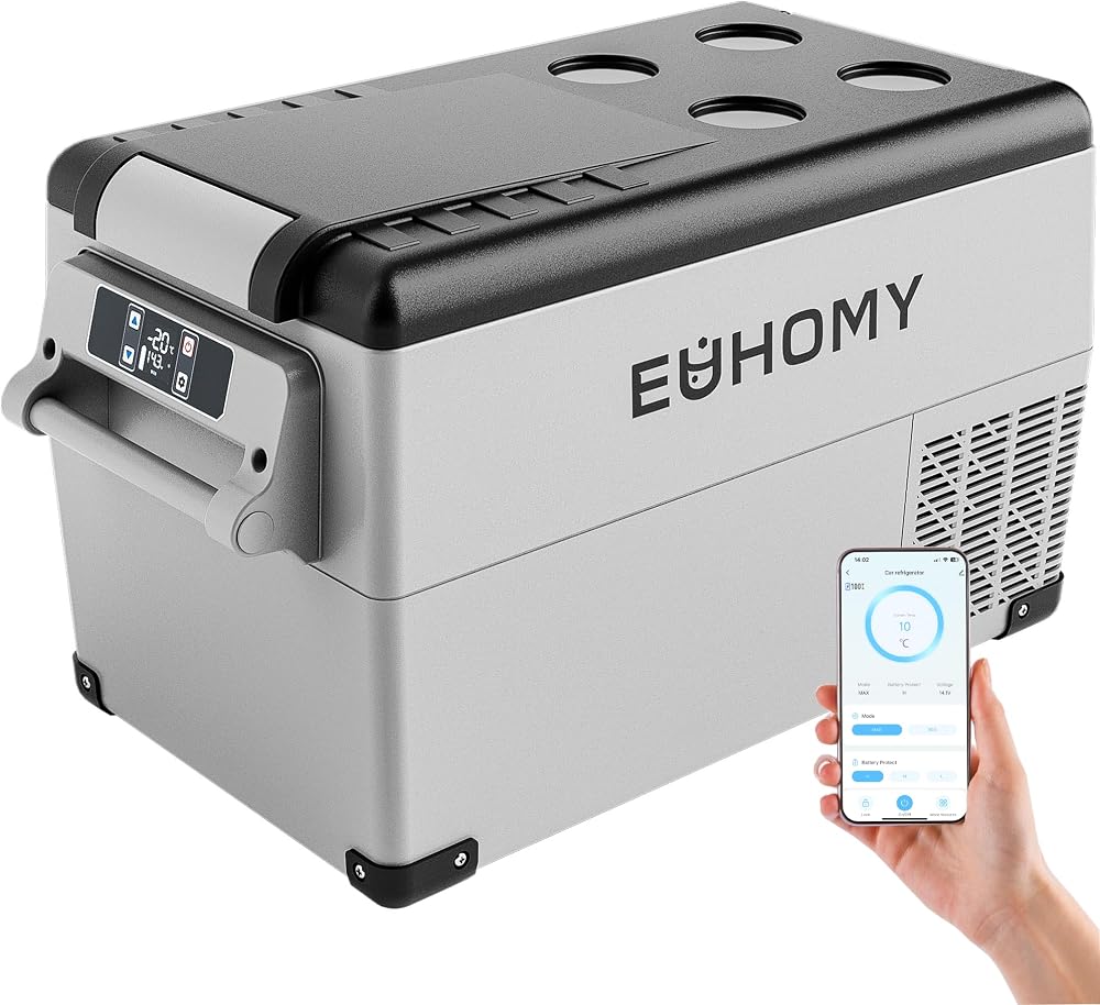 EUHOMY 30.6L Portable Car Refrigerator 12/24V 100-240V with App LCD
