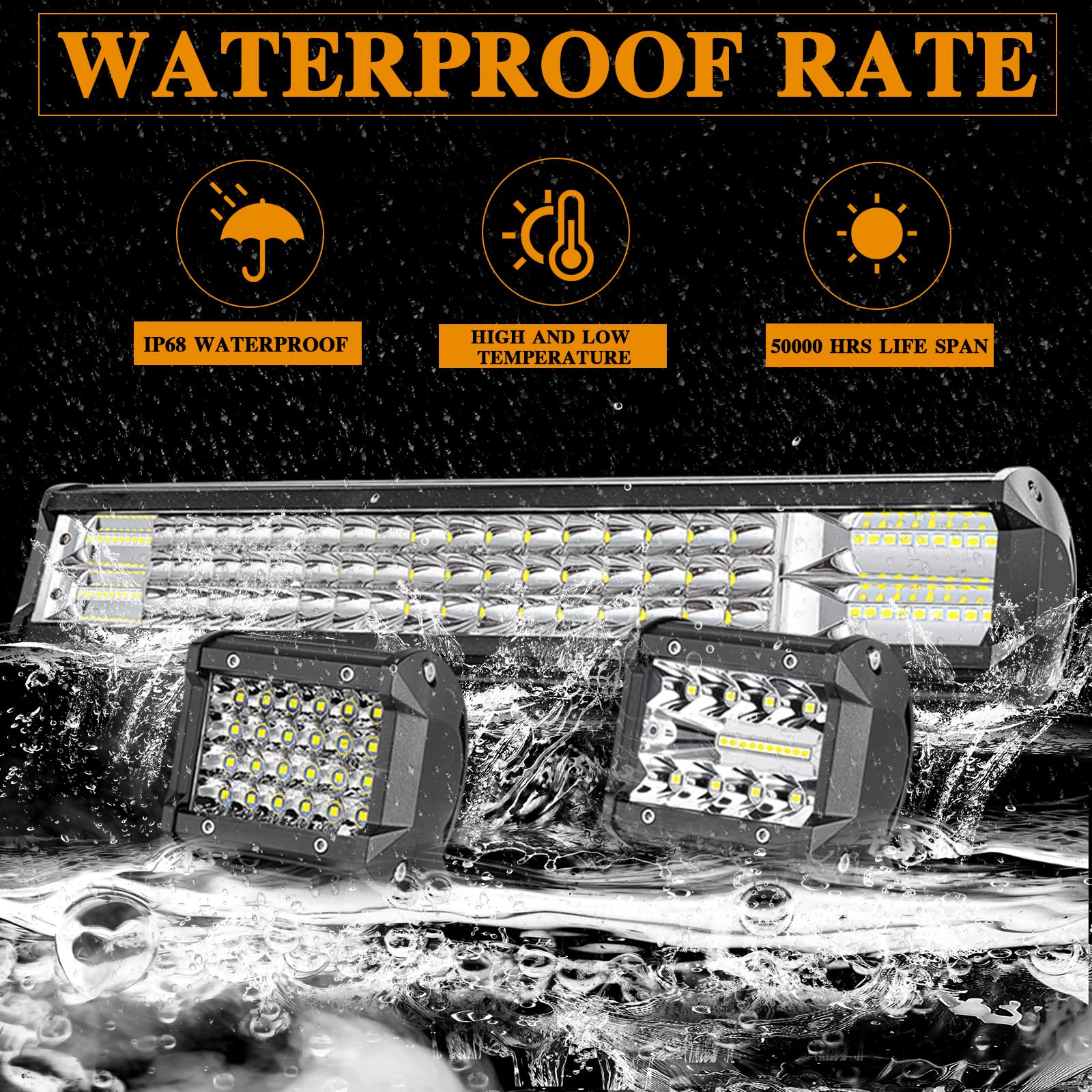 Condition photo showing New/Like New for led light bar kits, 20 inch 288w slim off road light 2pcs 72w truck lights pods 2pcs bar 60w work fl