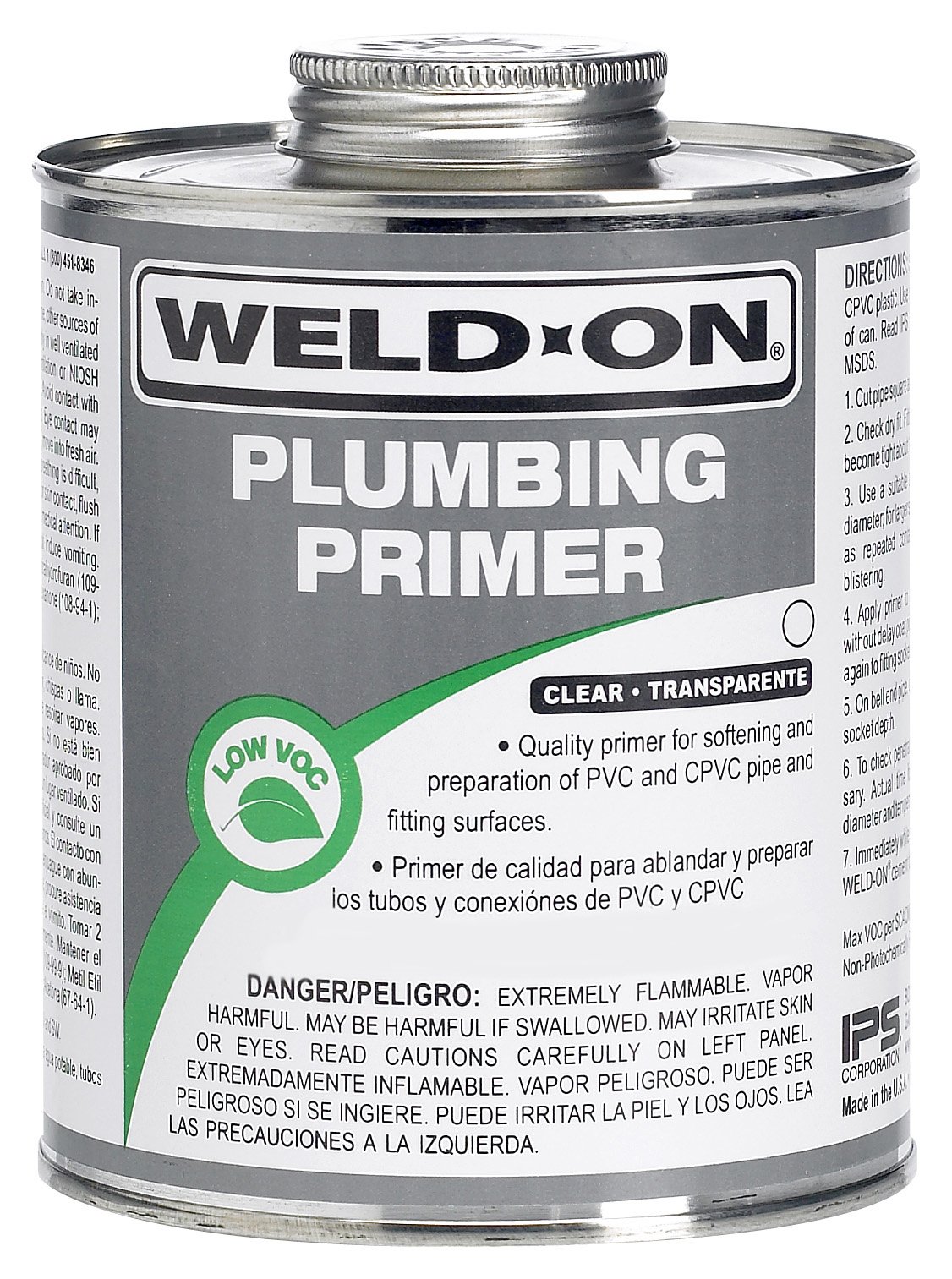 Weldon 14030 Clear Professional Plumbing Grade PVC/CPVC Primer, LowVOC
