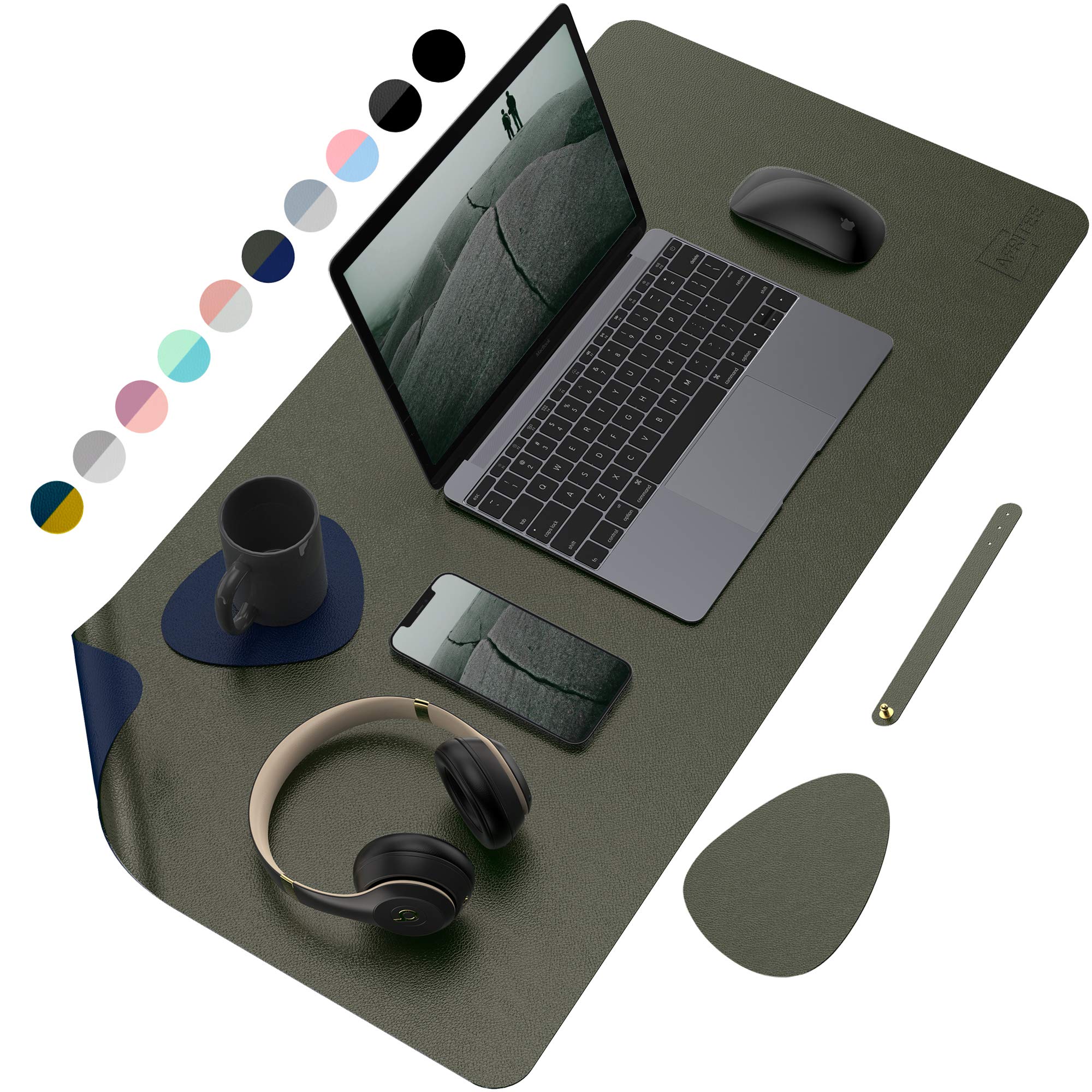 AFRITEE Desk Pad Protector Mat - Dual Side PU