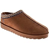 Avalanche Mens Cozy Fleece Slippers Warm Indoor and Outdoor Slip-On Boys House Shoes with Non-Slip Sole Chestnut Size 8.5 Adults