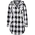 GRACE KARIN Women Long Sleeve Flannel Plaid Checker Hood Button Down Shirt Top