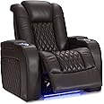 Seatcraft Diamante - Home Theater Seating - Living Room - Power Recline - Italian Leather - Powered Headrests - Cupholders - USB Charging - Ambient Lighting - Arm Storage, Single Recliner, Brown