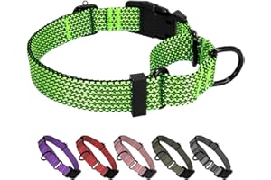 BXPAW Martingale Dog Collars Adjustable Training Martingale Collar for Dogs - Reflective No Pull Dog Collar with Quick Release Buckle (Pink, Medium)