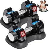 Lifepro Adjustable Dumbbells &amp; Weights for Home Gym, Quick-Adjust | Choose from 2-55 lb adjustable weights in single or pair options for customizable home strength training.