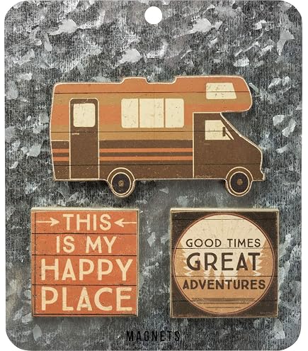 Kühlschrankmagnet Camping-Spruch – 6,3x8,9 Cm, Aus Holz, Dekorativ, Lustiges Geschenk Für Camper