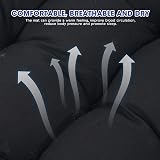 wawofun Sun Lounger Cushions 170x53 cm Black with Top Cover view 4