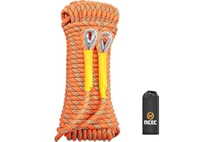 Nice C Climbing Rope, Rescue Rope, Construction Rope, Rock Climbing Rope, Static 10mm 32ft/64ft/96ft/160ft/230ft/500ft/985ft/1000ft with Carry Bag (Orange, 30M(96ft))