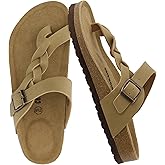 CUSHIONAIRE Women's Libby Cork footbed Sandal with +Comfort and Wide Widths Available,