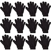 Glooarm 12 Pairs Kids Gloves Winter Toddler Full Fingers Knit Children Stretchy Warm Gloves Bulk for Boys Girls