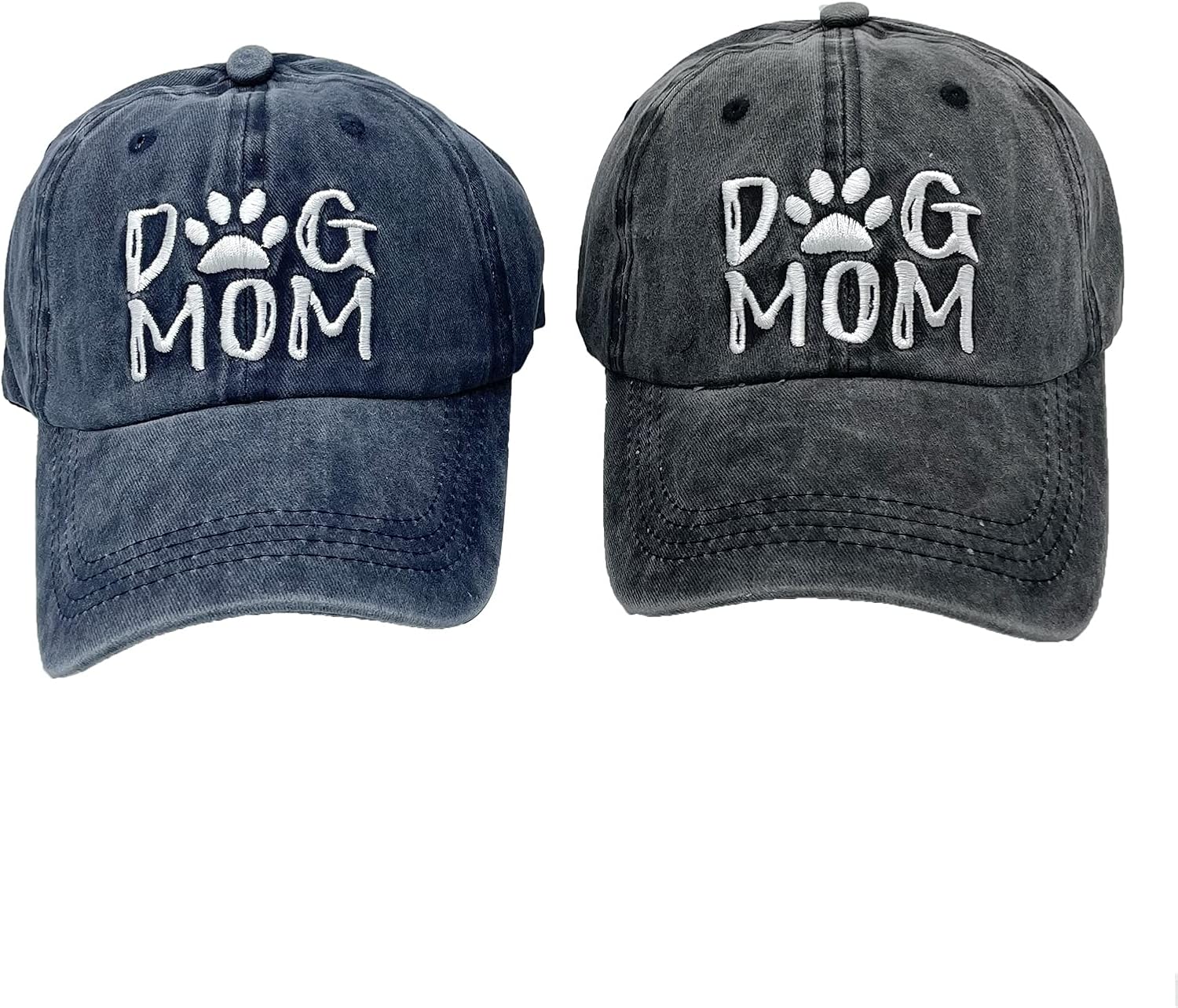 Waldeal 2 Pack Embroidered Dog Mom Hat for Women Adjustable Pets Lover Baseball Cap Black Navy at  Women’s Clothing store