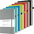 Blank Journal Notebook, 7 Pack Leather Unlined Notebook Journal for Women Men, Plain Notebooks Bulk for School, Work, Sketchbook, Writing, Drawing, 120 GSM Thick Paper, Hardcover, A5, Multi Colors