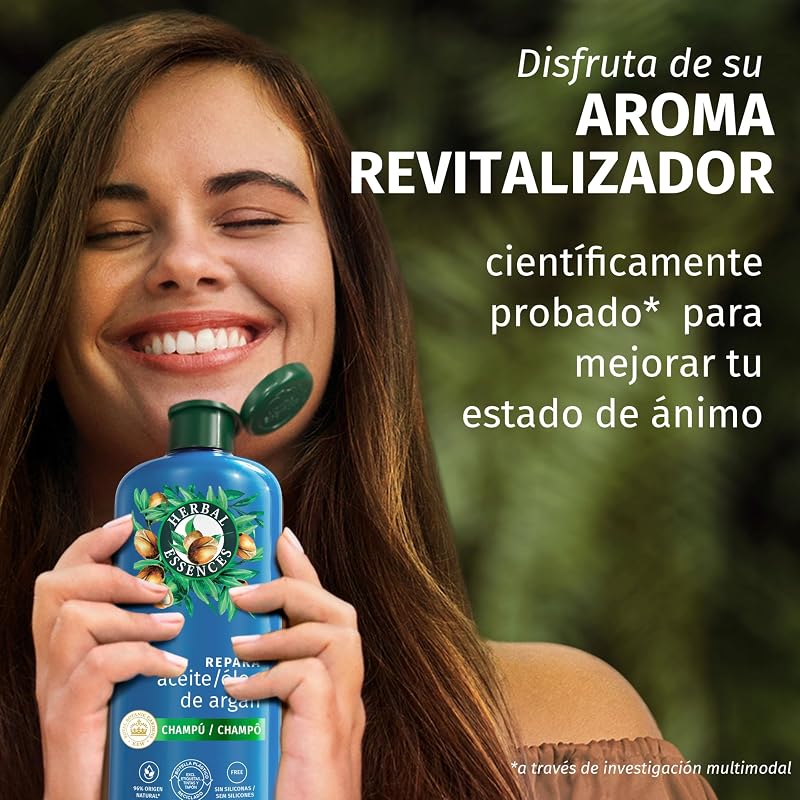 Argán Champú Reparador, Pelo Dañado, Sin Siliconas, 350ml
