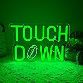 Touch Down LED Football Neon Sign, College Football Helmet Neon Light USB Powered, for Rugby Sports Bar Party Garage Man Cave Sports Theme Bedroom Room Decor Sign(11.8 * 7.8 In)
